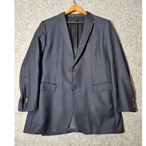 HUGO BOSS Men Navy Blue Wool Suit Jacket Blazer Sport Coat Size 44L The James 4
